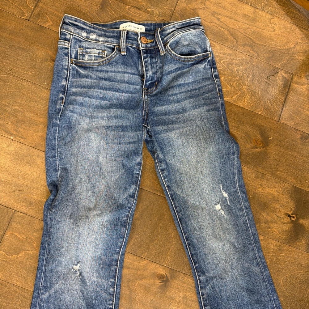 Flying Monkey Distressed Blue Skinny Jeans